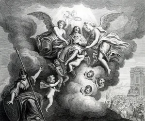 Apotheosis of Charles I engraved by B.Baren